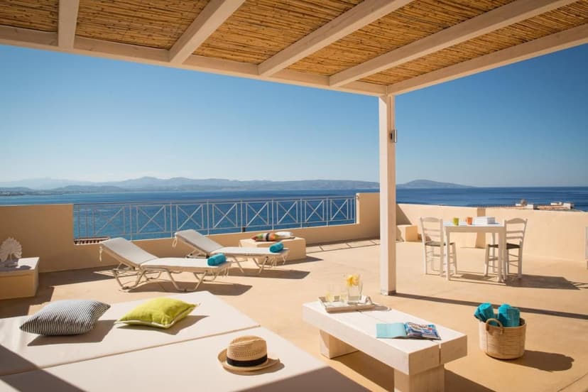 Uitzicht over de zee vanaf het Astoria hotel in Agia Galini