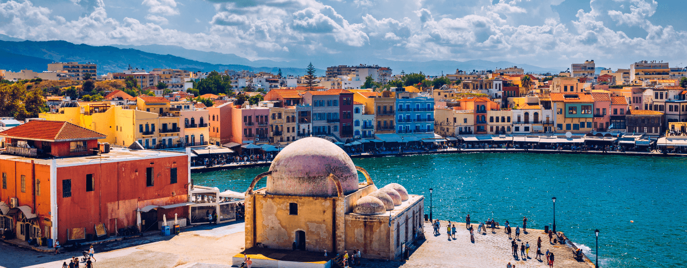 uitzicht op het stadje chania