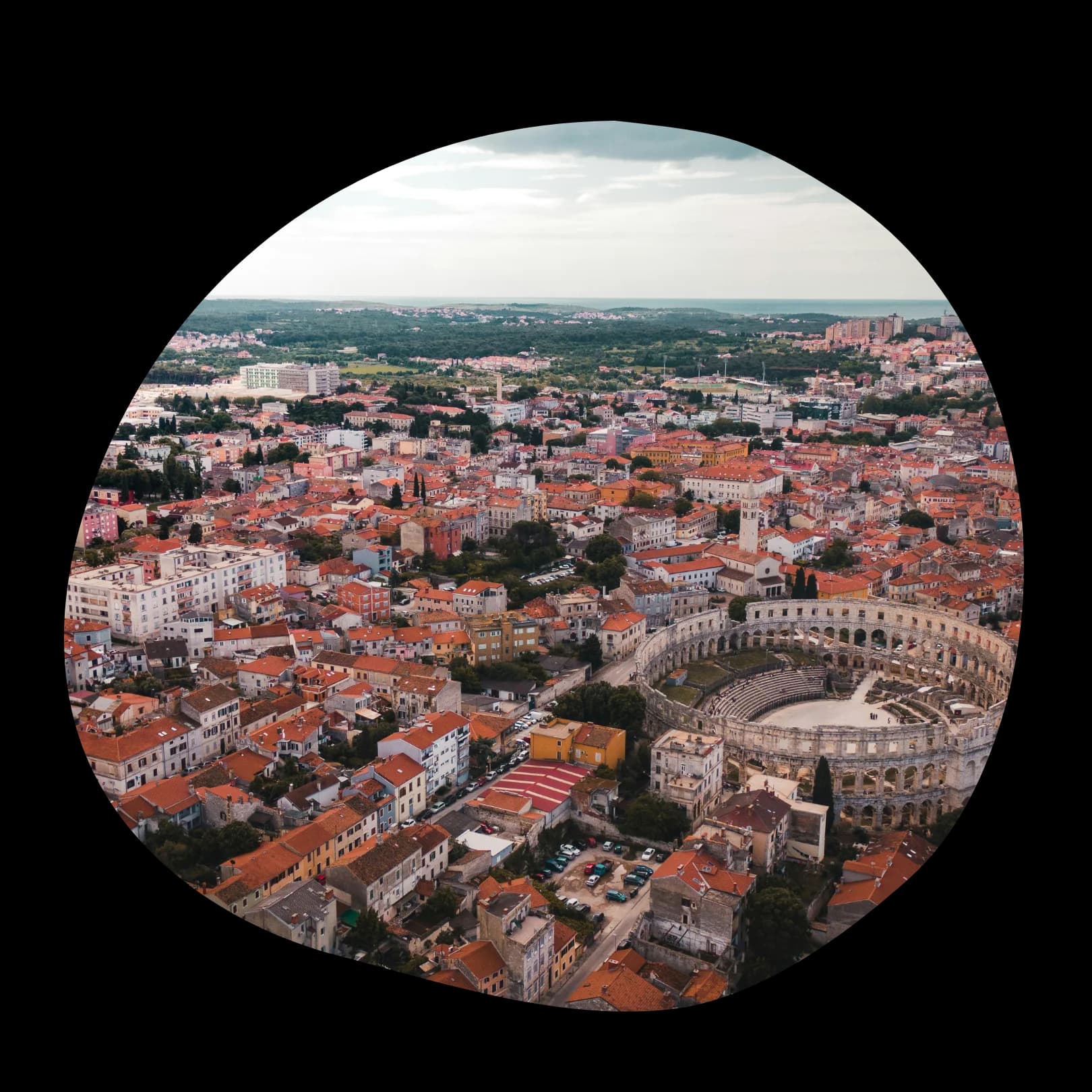 Prachtige Pula met het amfitheater