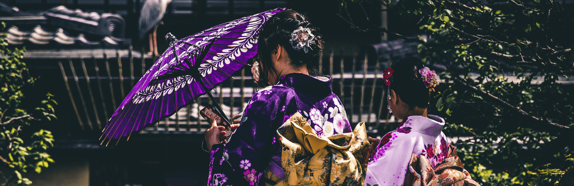 Japanse vrouwen in kimono