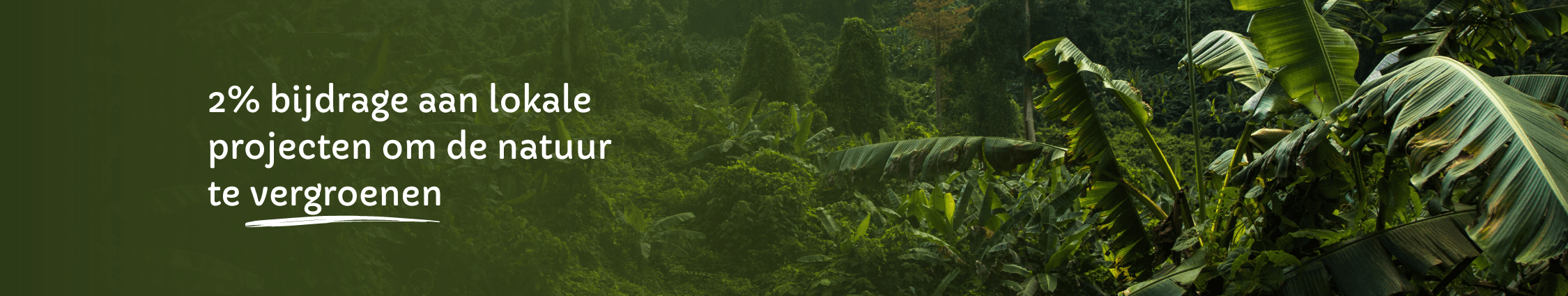 2 procent bijdrage aan lokale projecten met jungle achtergrond