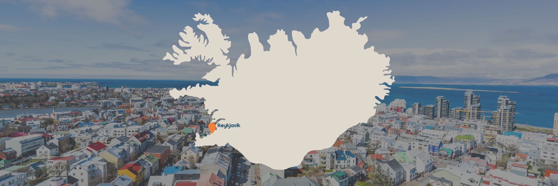 Kaart van IJsland met Reykjavik