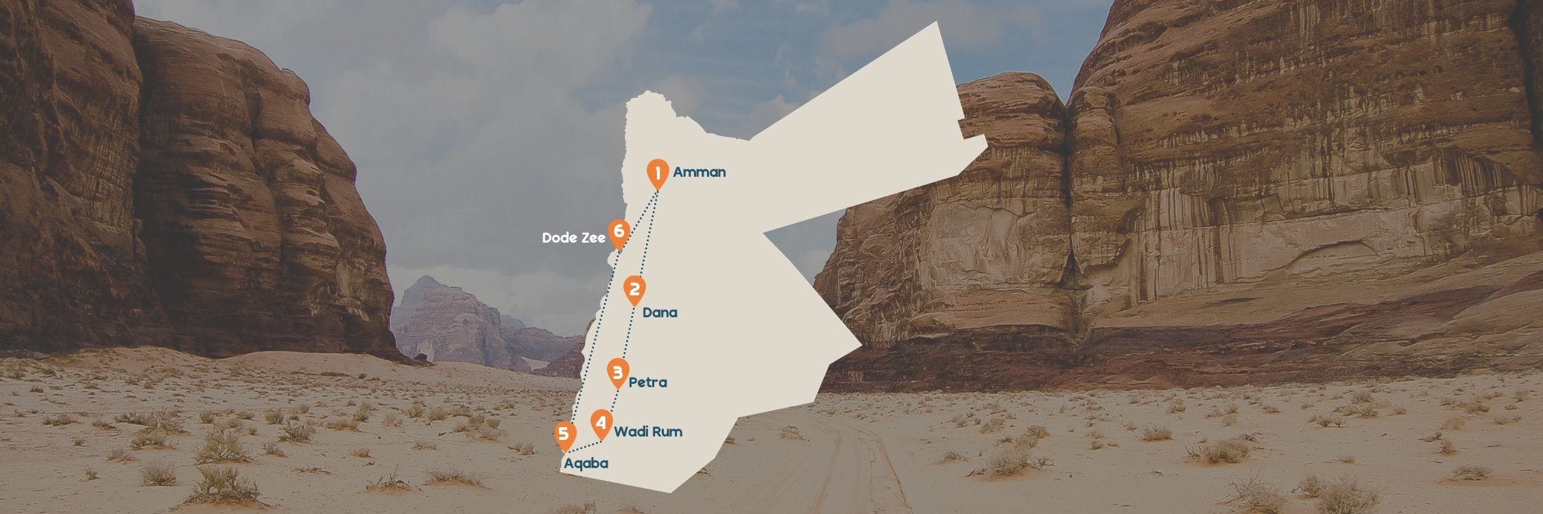 routekaart desktop jordanië bucketlist reis