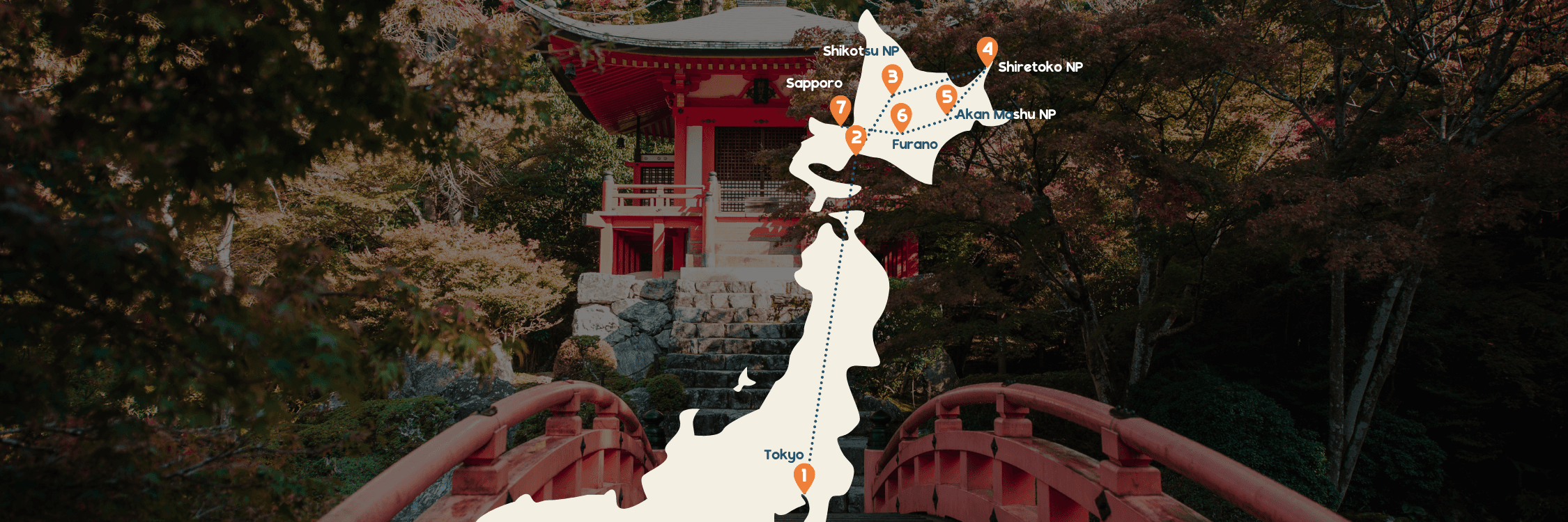 Rondereis in Noordjapan kaart