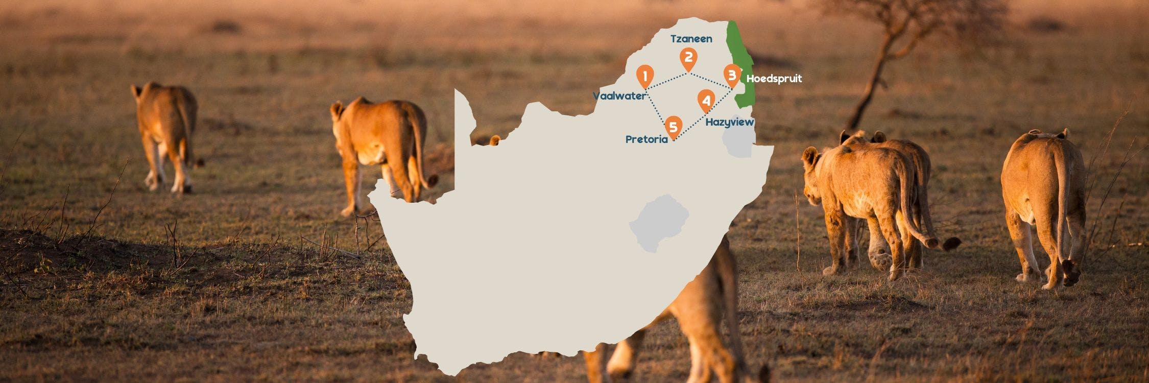 Slow Travel reisroutekaartje Zuid-Afrika desktop