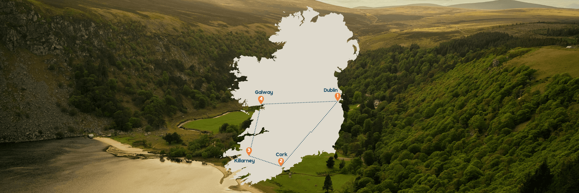 Ierland familiereis route