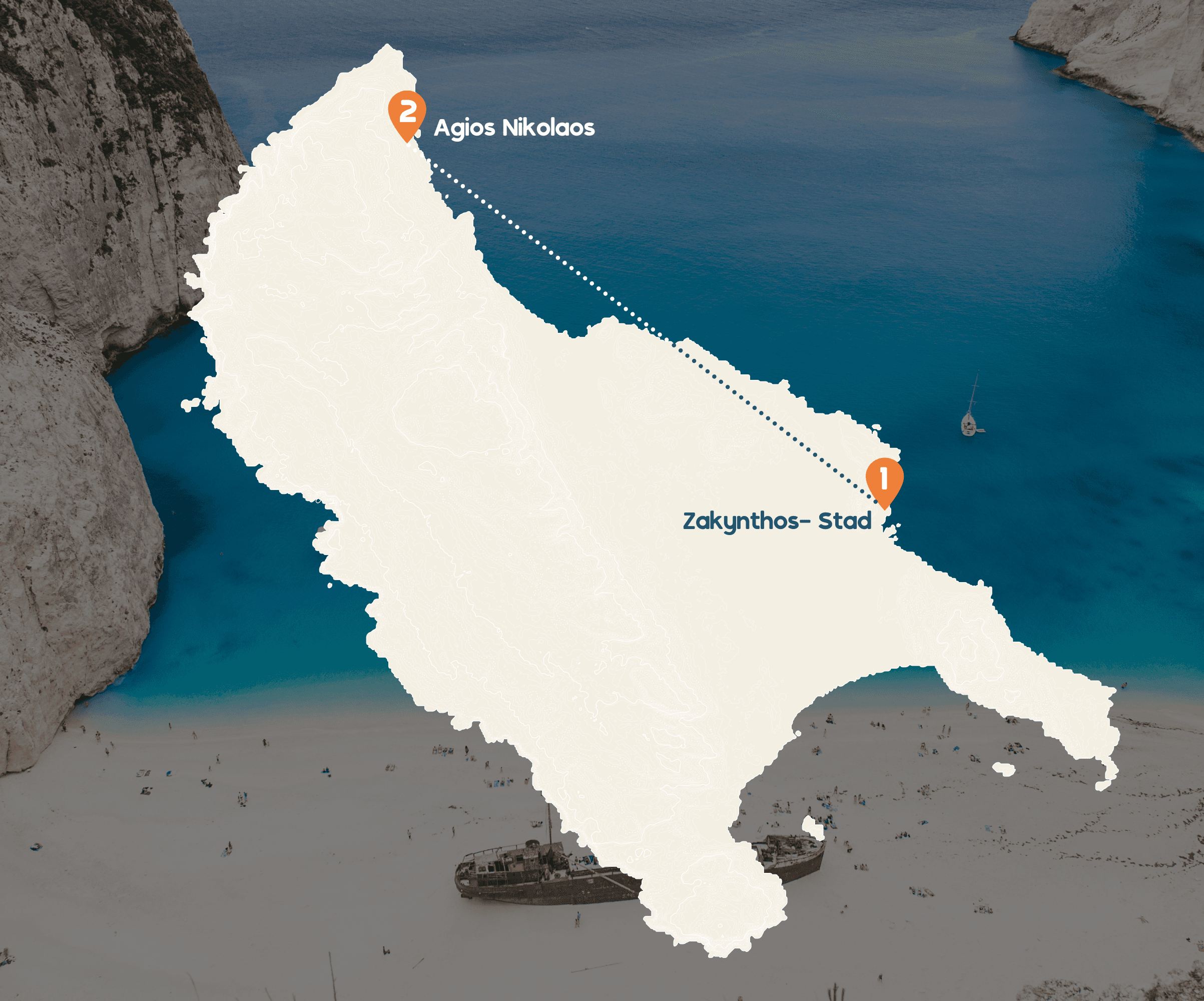 Routekaart Zakynthos