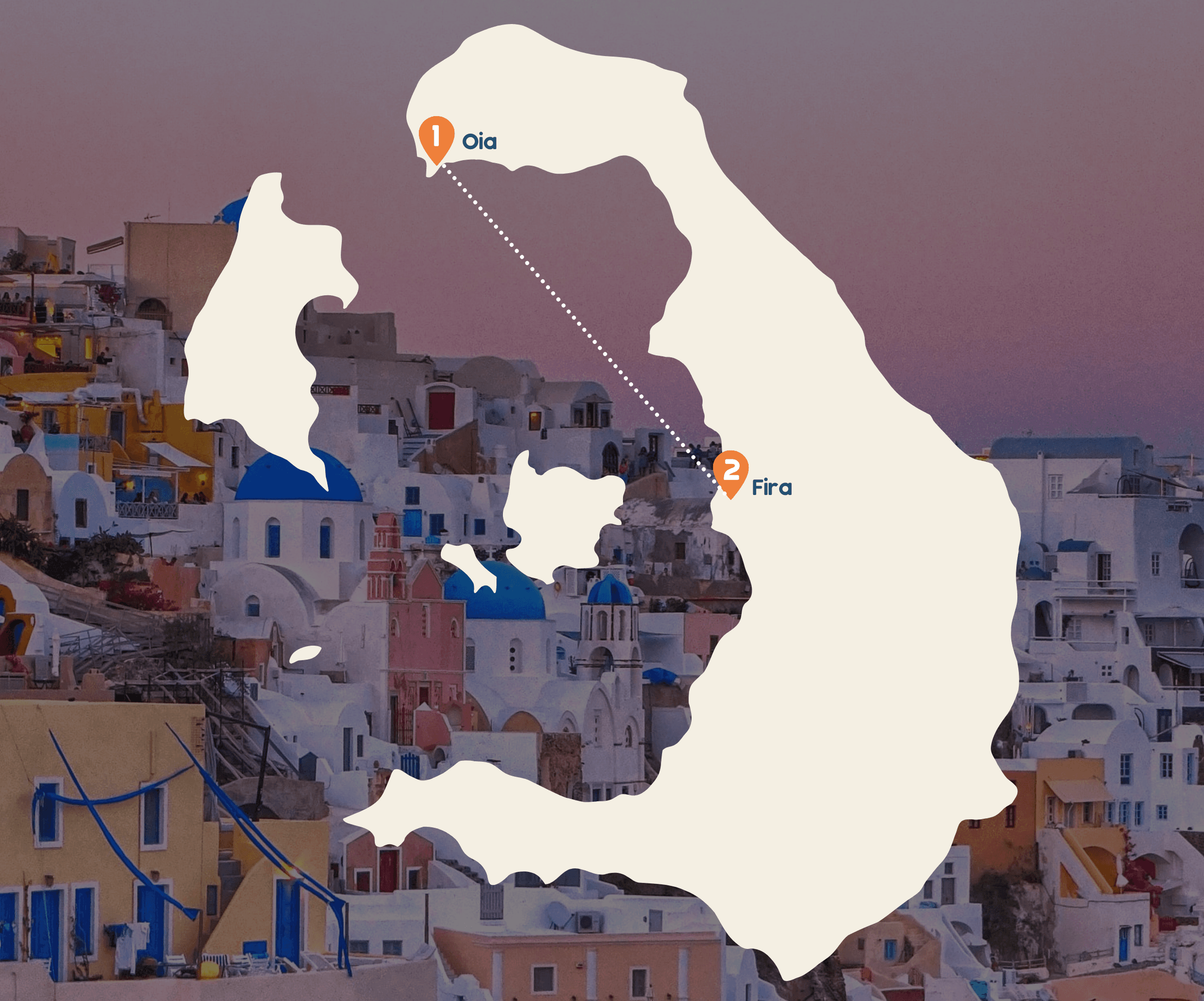 Routekaart Santorini