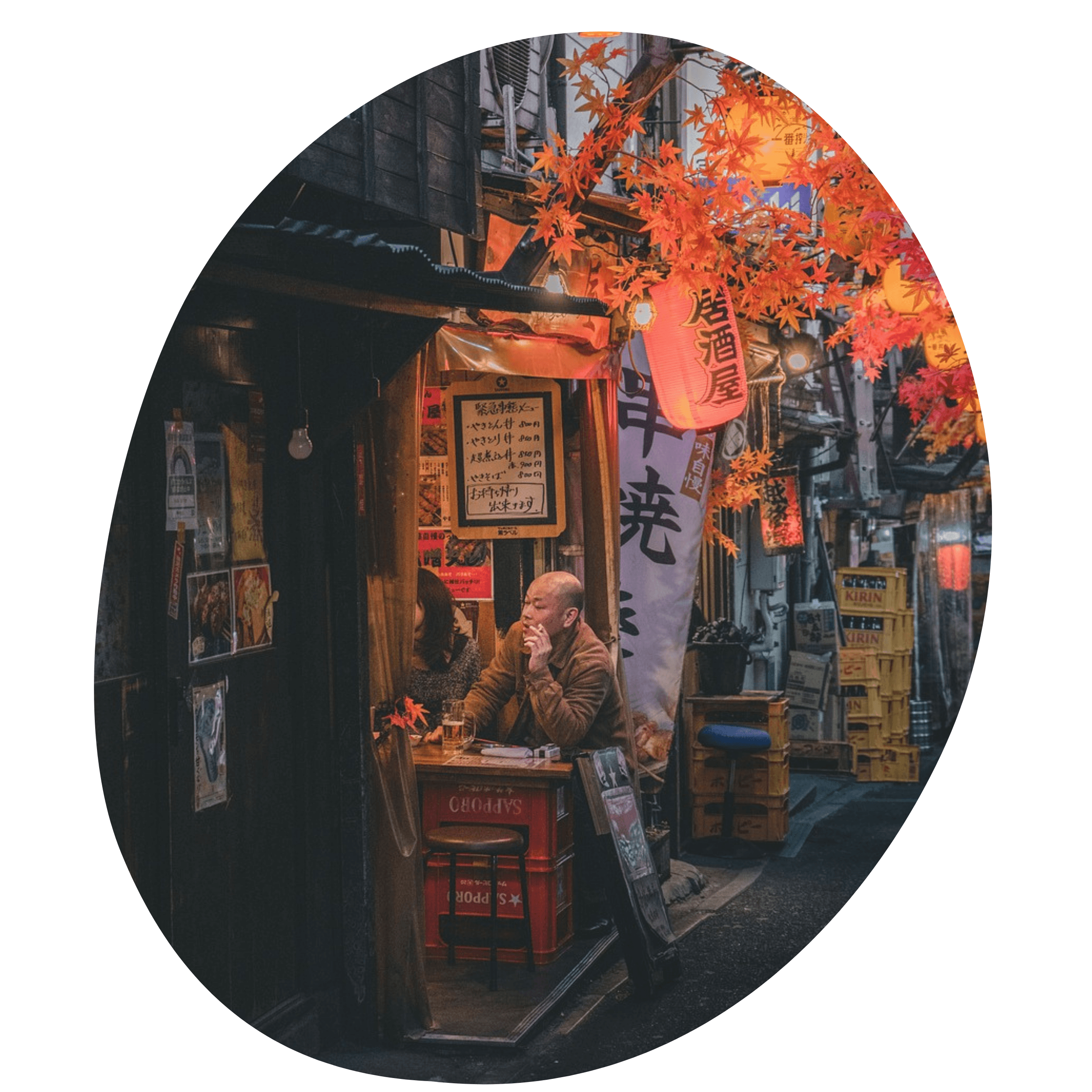 marktkraampje met man in japan
