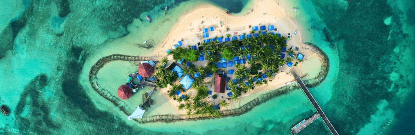 Resort op eiland in Belize