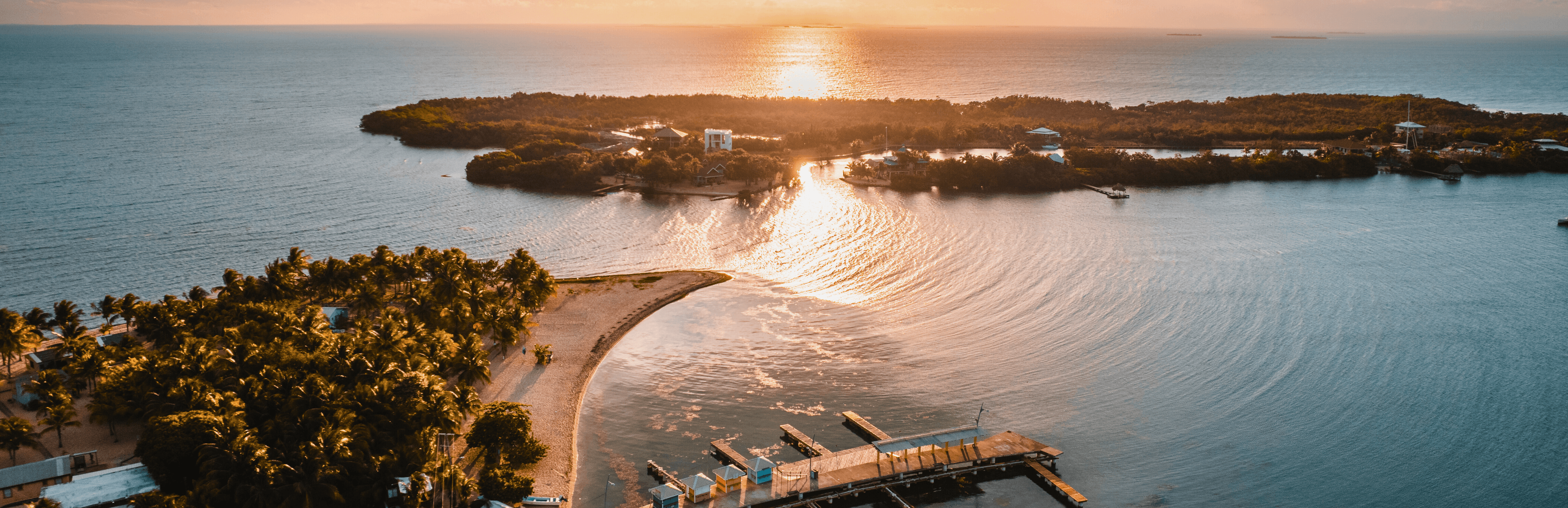 Aerial view of Placencia, Belize