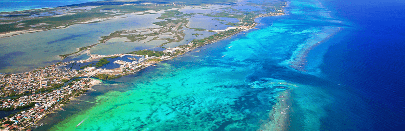 Ambergris Caye van boven