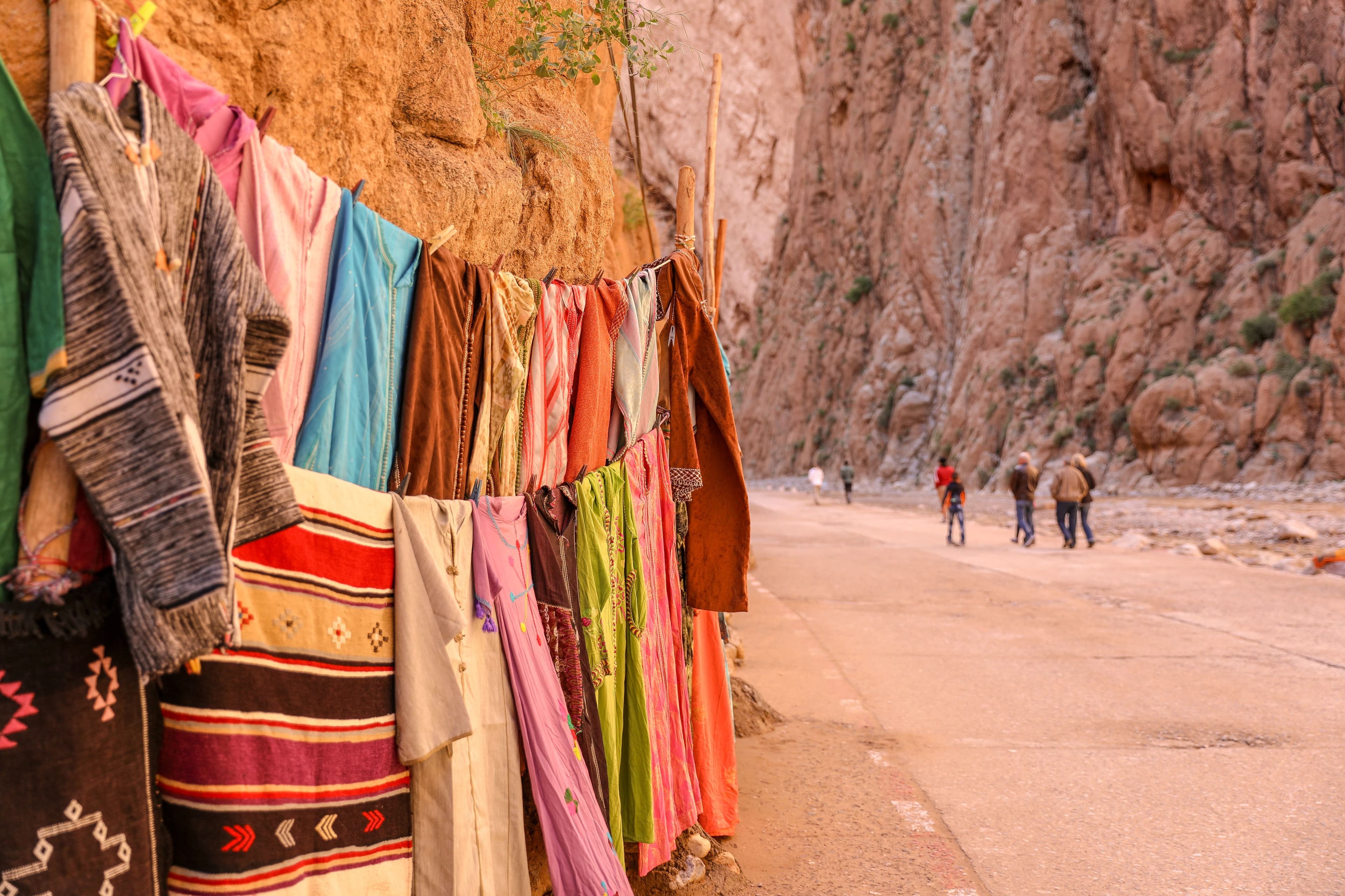 Kleding aan waslijn in Dades Vallei