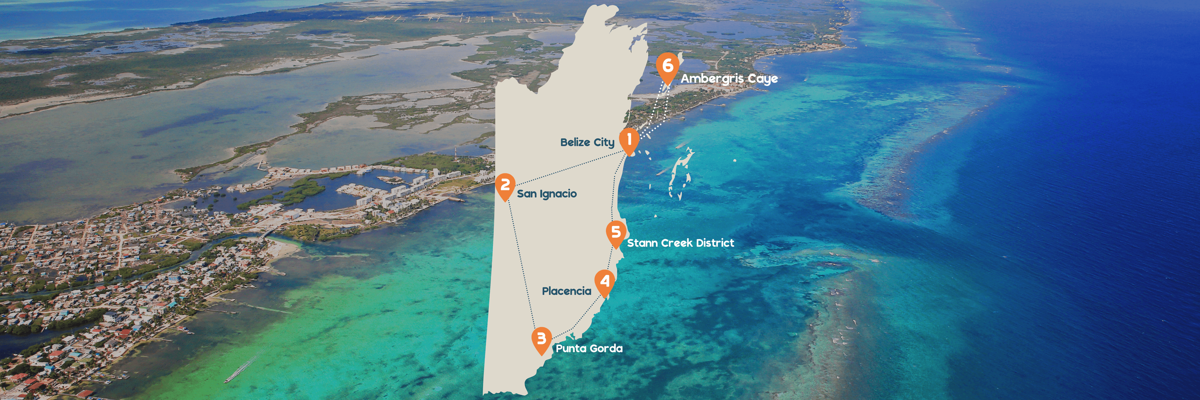 Routekaart Belize