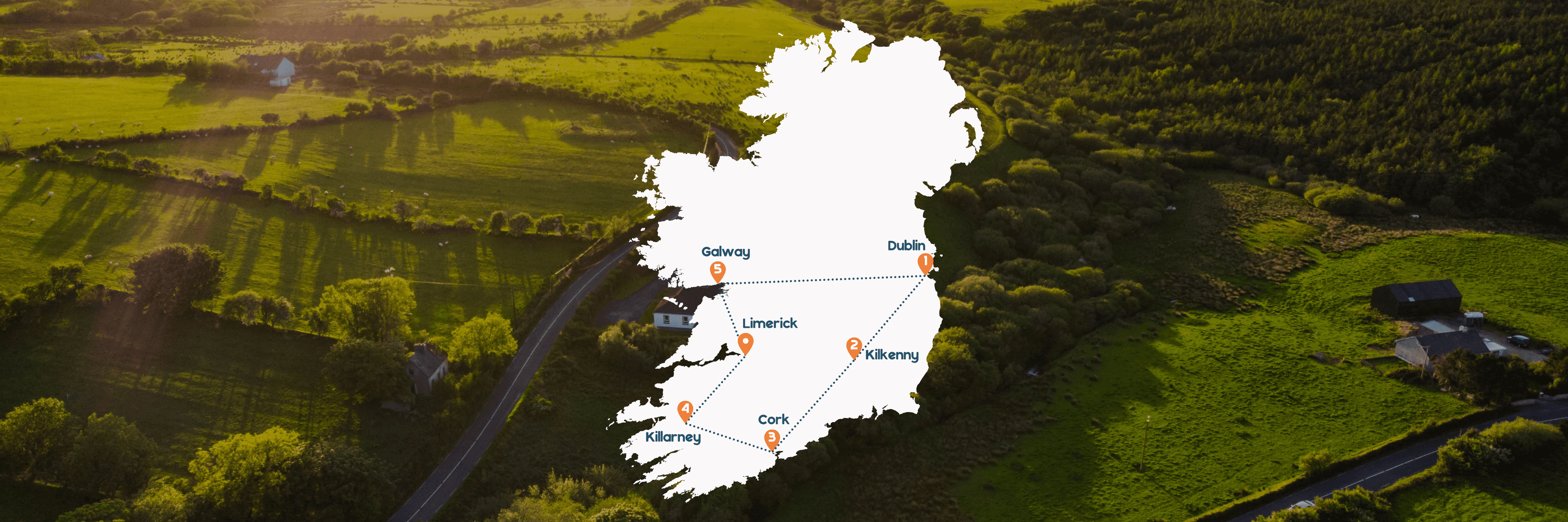 Routekaart Highlights Ierland reis