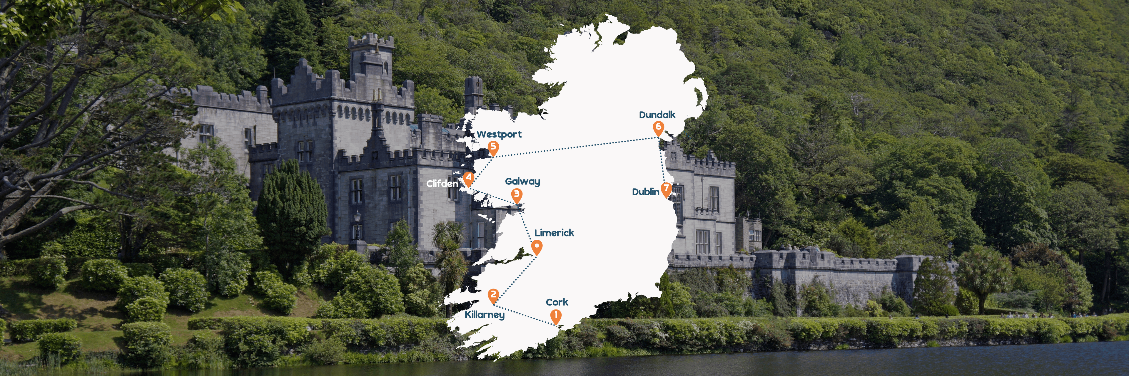 Routekaart door Ierland
