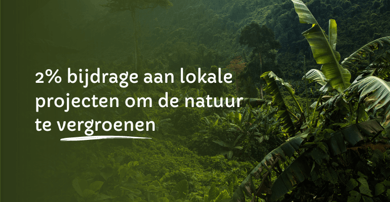 2 procent bijdrage aan lokale projecten met jungle achtergrond