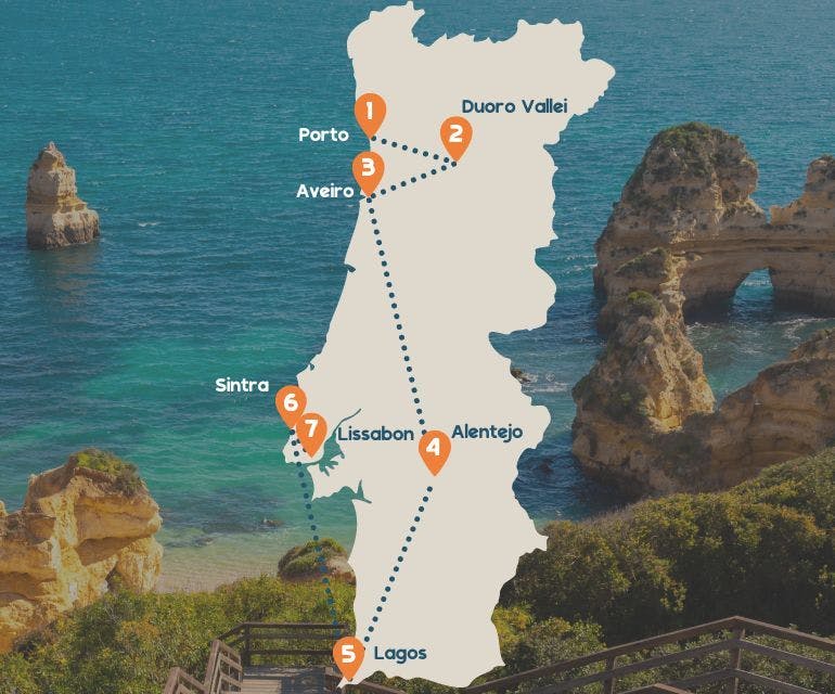 Portugal ultieme roadtrip routekaart mobiel