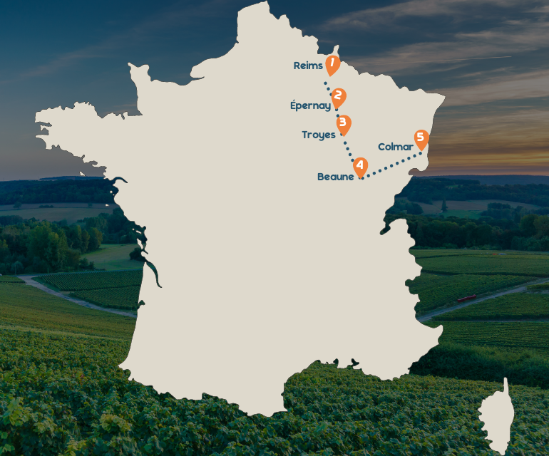 Frankrijk kaart champagnestreek
