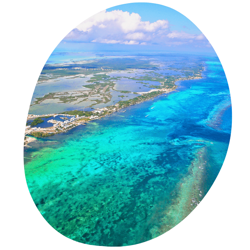 Aerial view of Belize