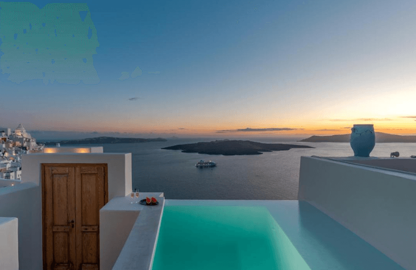 prachtige villa in santorini met zwembad uitzicht