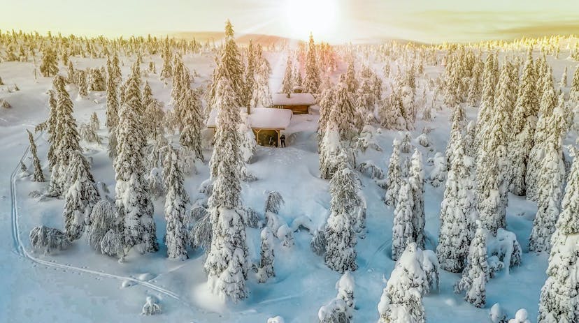 Lapland uitgestrekt winterwonderland