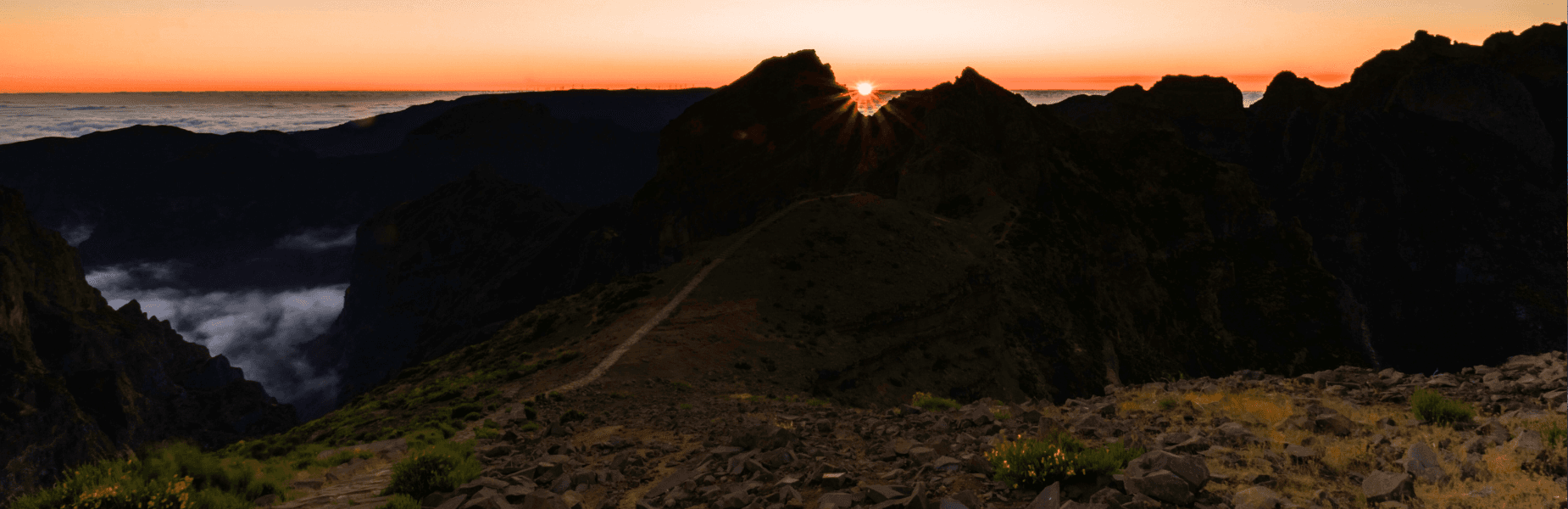 zonsopkomst op de PR hike van Pico to Pico madeira