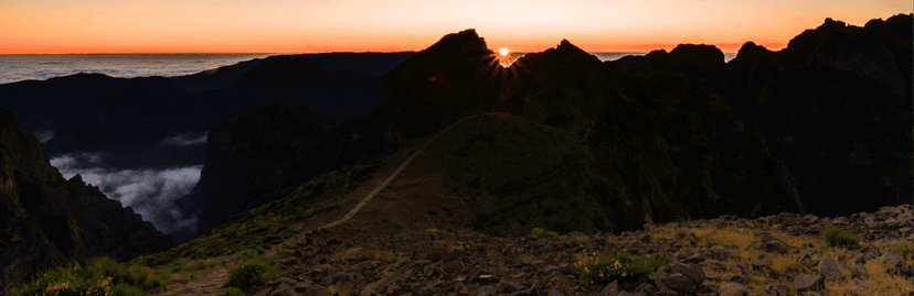 zonsopkomst op de PR hike van Pico to Pico madeira