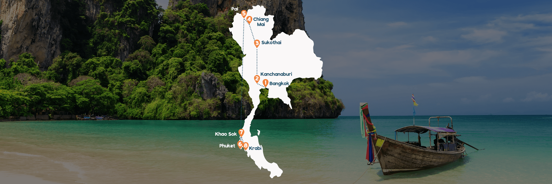 reisroute highlights thailand