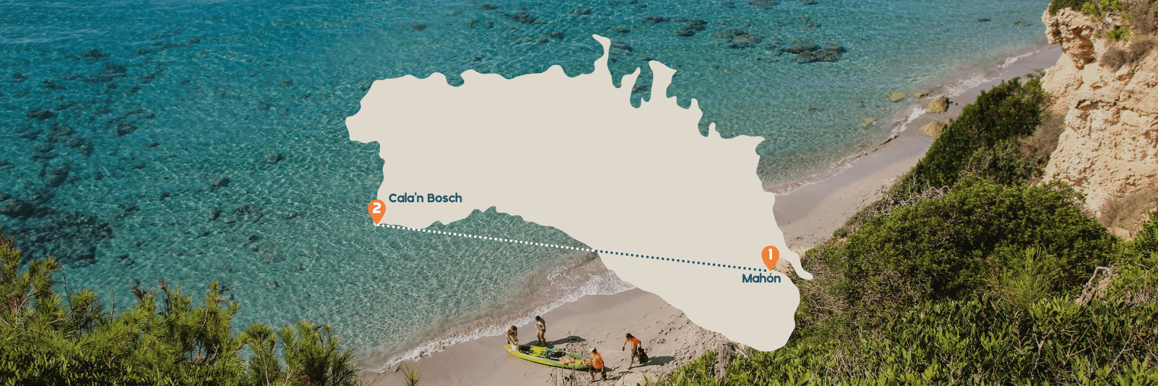 Reisroute Menorca kaart