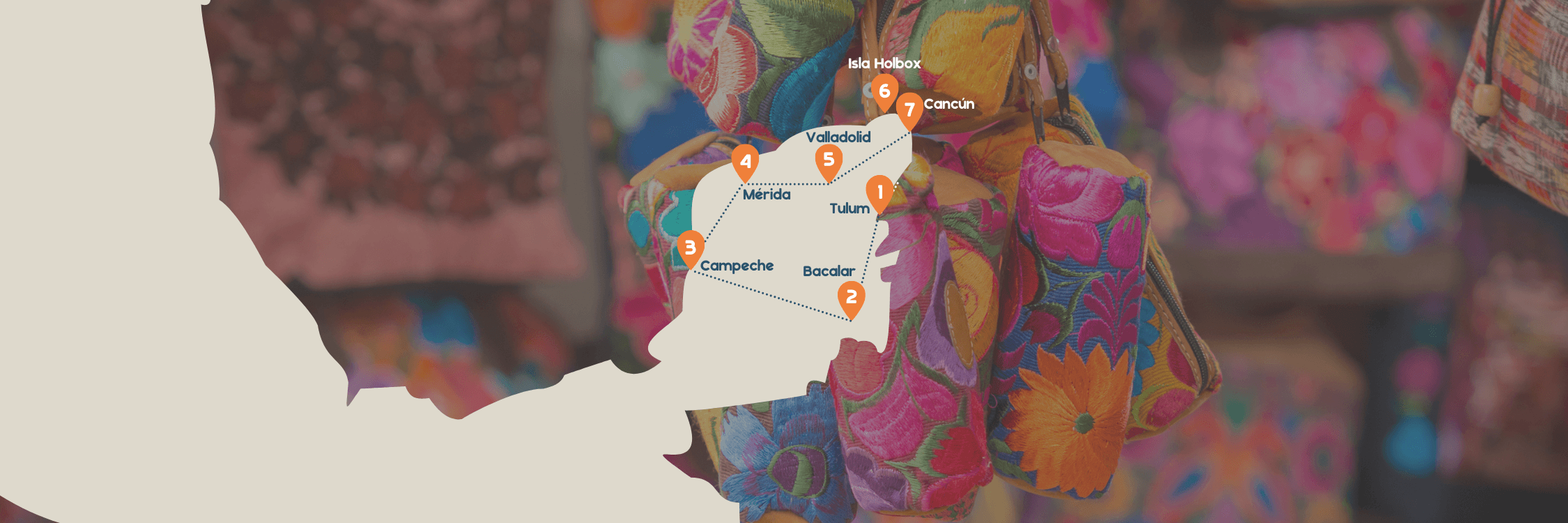 reisroute kaartje mexico yucatan