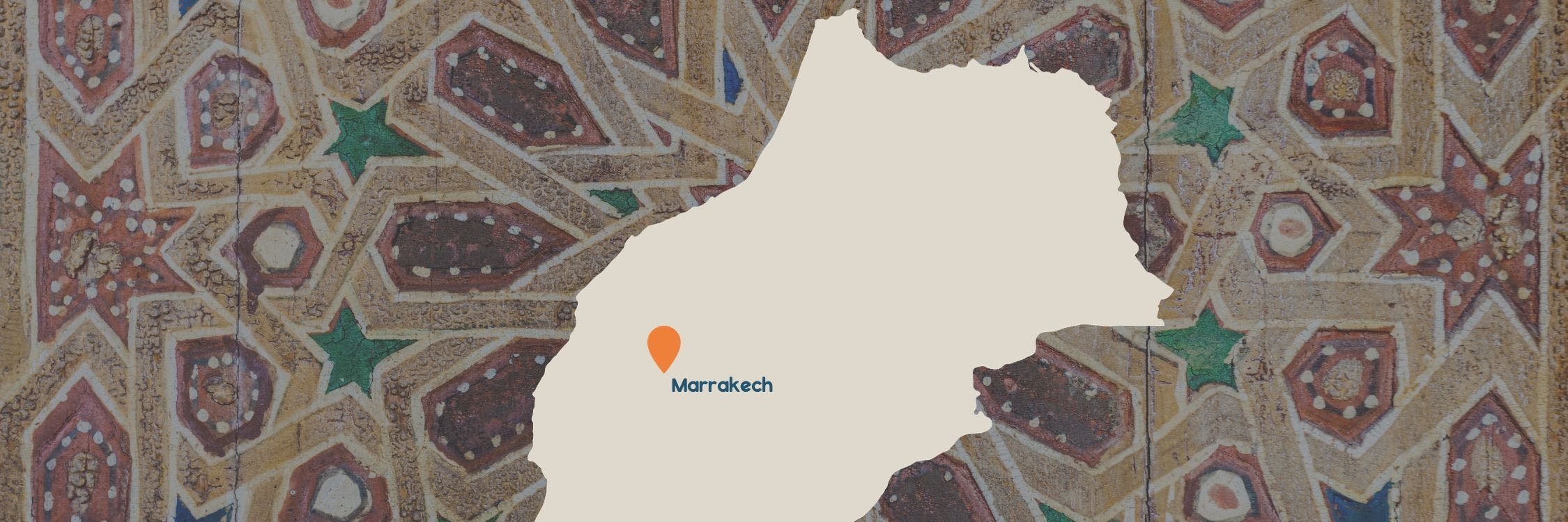 kaartje marokko met marrakech