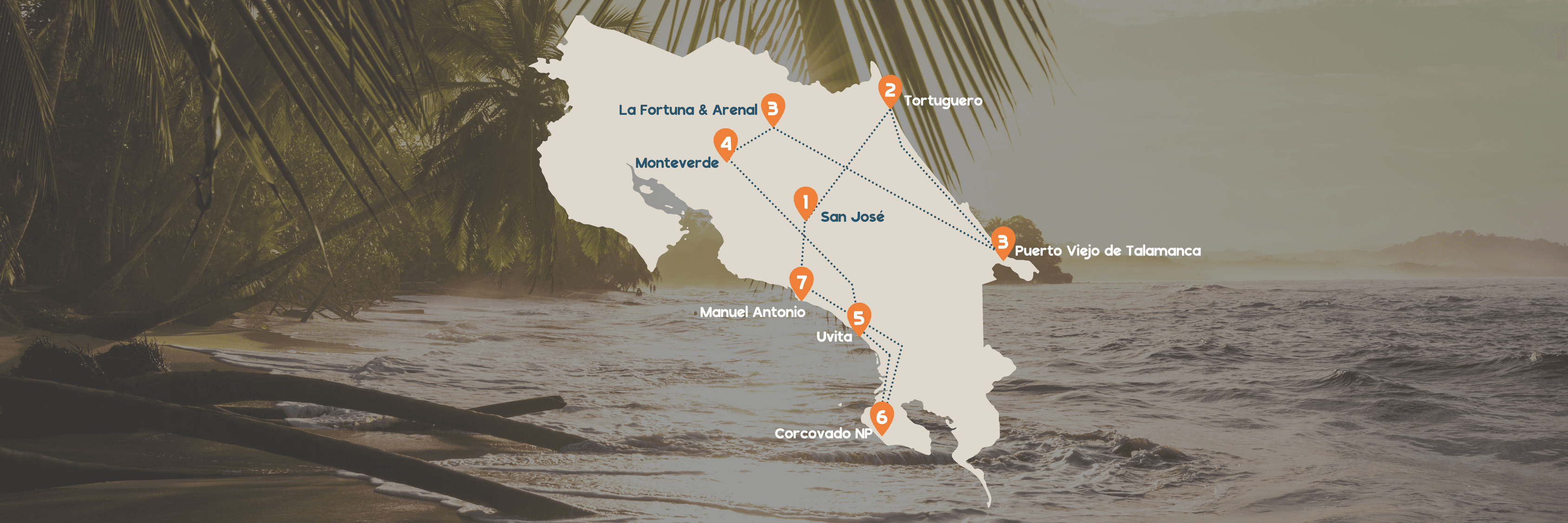 Landkaart Costa Rica