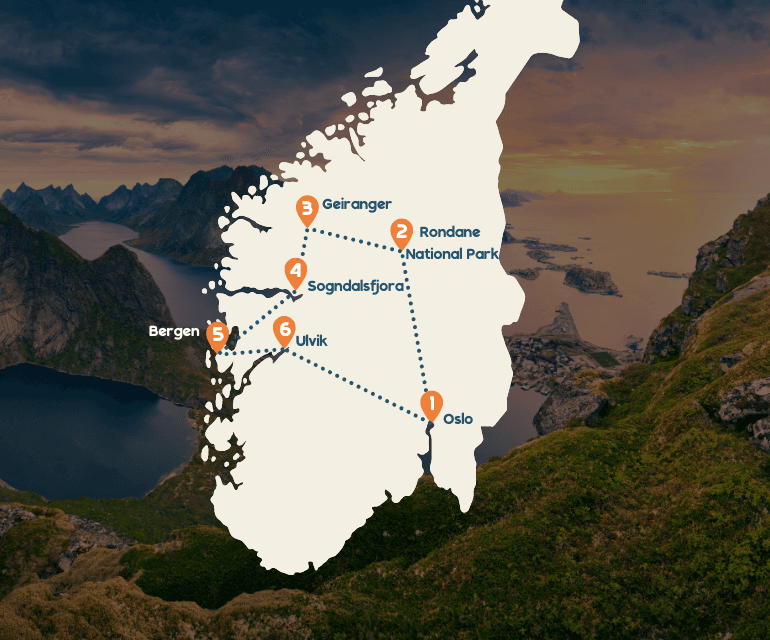 Rondreis rondje noorwegen vierkant