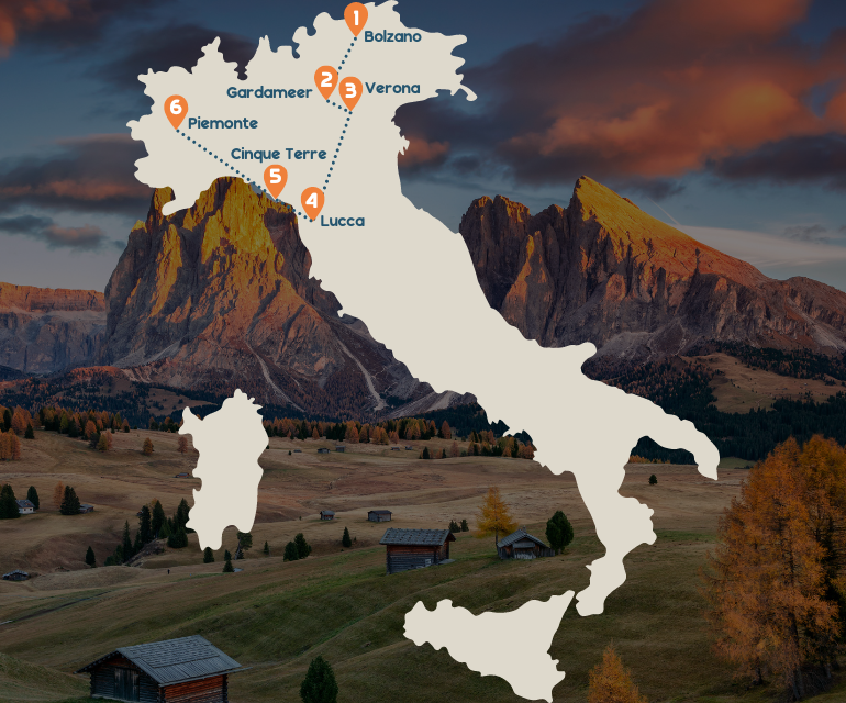 Noord-Italië kaart